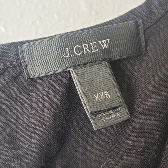 J. Crew Black Relaxed Pocket Jumpsuit In Lyocell Linen Tapered Leg Womens XXS - Picture 10 of 11